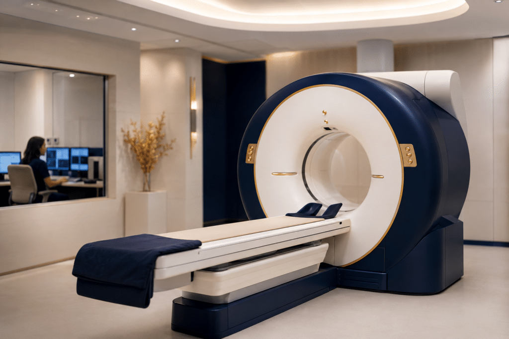 Aparat PET-CT într-un serviciu modern de imagistică medicală, folosit pentru stadializarea și evaluarea răspunsului la tratament